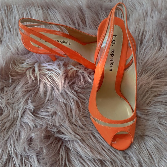 Too Gloria Orange color high heels - Picture 3 of 6